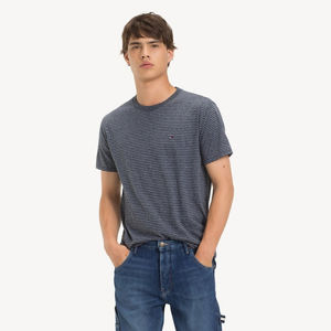 Tommy Hilfiger pánské tmavě šedé tričko Fine - XL (093)